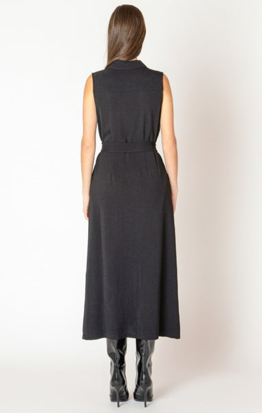 Dora Belted Shirt Dress (Black)