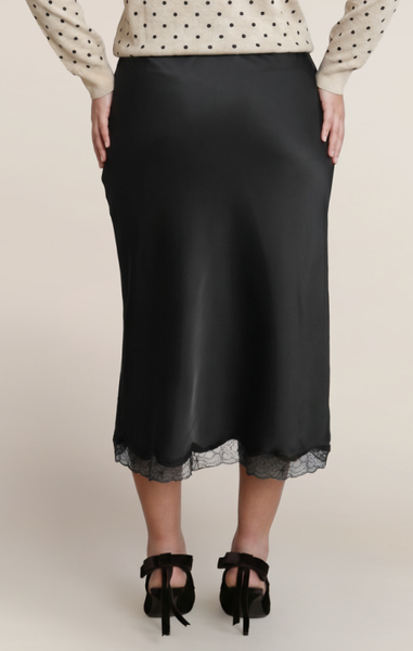 PLUS Katie Satin Skirt (Black)