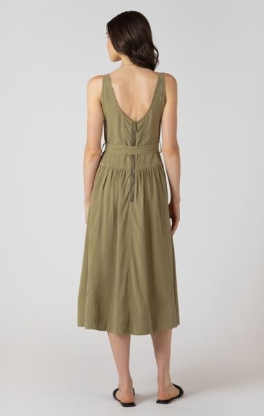 Kiren Drop Waist Dress (Dusty Sage)