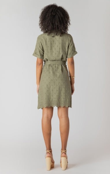 Hilary Eyelet Dress (Olive)