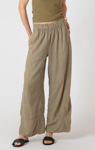 Marissa Linen Blend Pant (Faded Olive)