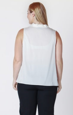 PLUS Amalia Satin Cowl Tank (Pearl)