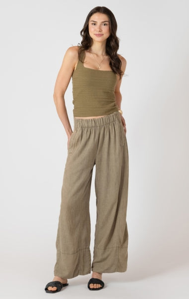 Marissa Linen Blend Pant (Faded Olive)