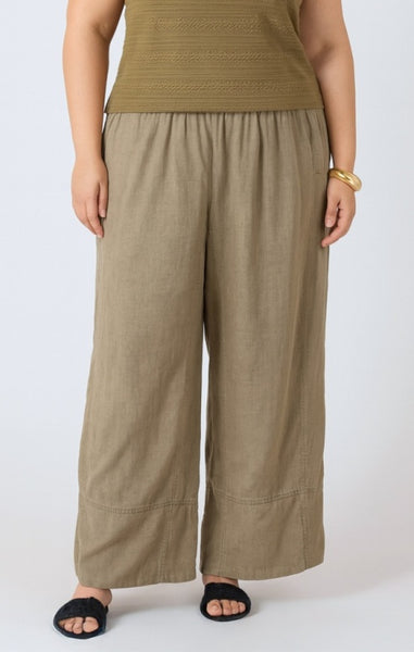 PLUS Marissa Linen Blend Pant (Faded Olive)