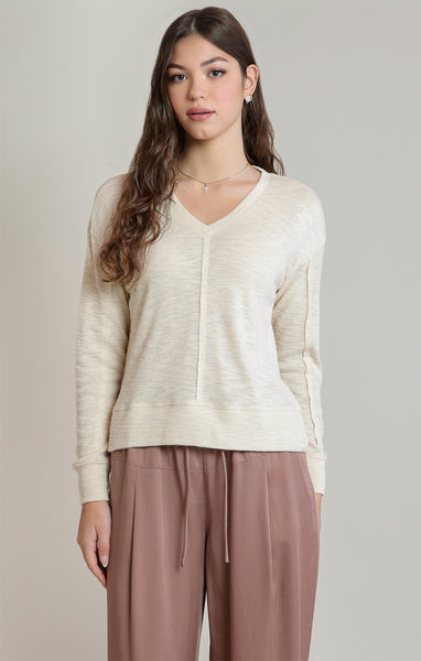 Macey Slub Long Sleeve Top (Shell)