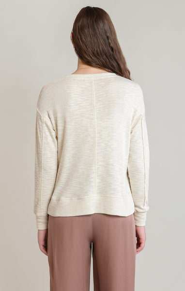 Macey Slub Long Sleeve Top (Shell)