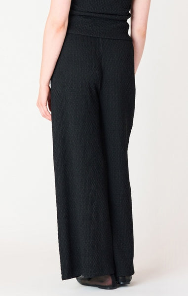Mira Textured Wide Leg Pants (Black)