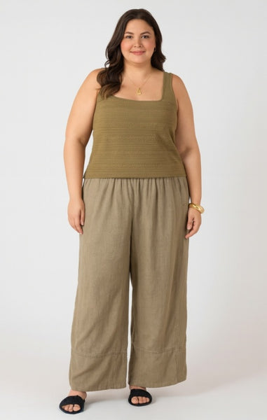 PLUS Marissa Linen Blend Pant (Faded Olive)