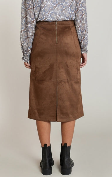 Lilianna Faux Suede Skirt (Caramel)