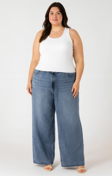 PLUS Becki Wide Leg Jeans (Medium Wash)