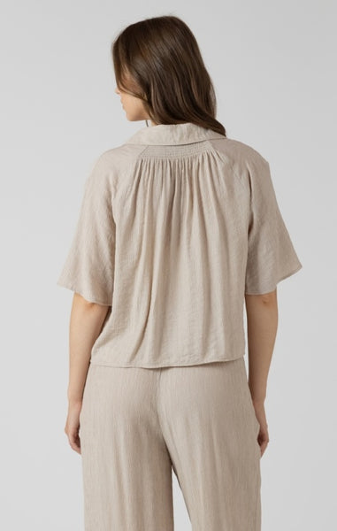 Cassidy Button Down Top (Light Oyster)