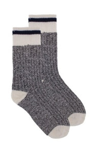 Ladies Cabin Boot Socks (Navy Stripe)