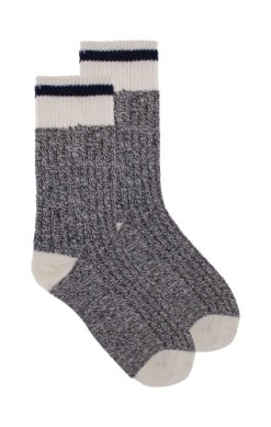 Ladies Cabin Boot Socks (Navy Stripe)