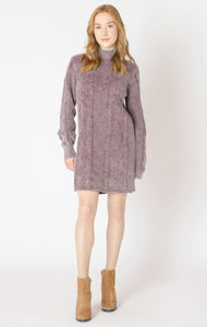 Misty Cotton Sweater Dress (Washed Plum)