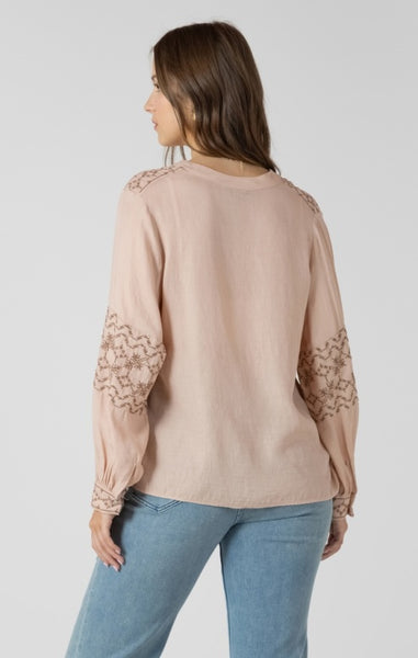 Trina Embroidered  Detail Blouse (Rose Gold)