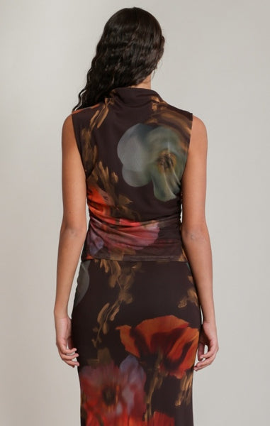 Sadie Mesh Tank (Orange Floral)