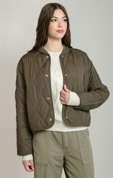 Lara Quilted Jacket (Khaki Green)