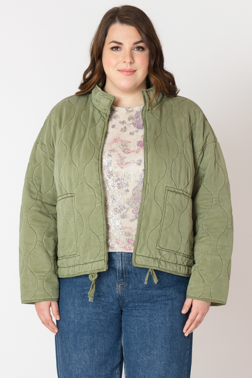 PLUS Aurelia Quilted Jacket (Olive)