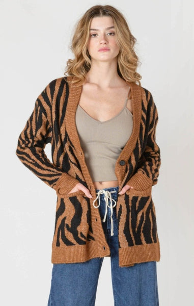 Margie Tiger Button Down Cardigan