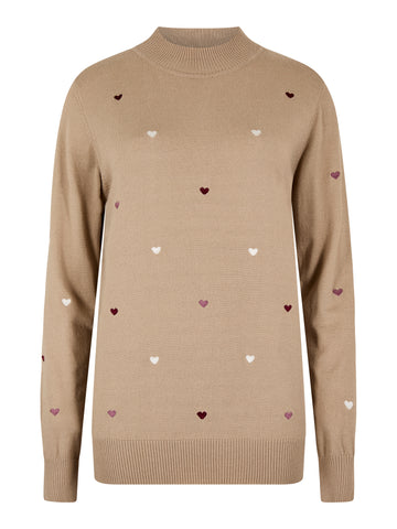 Amber Heart Sweater (Stone)