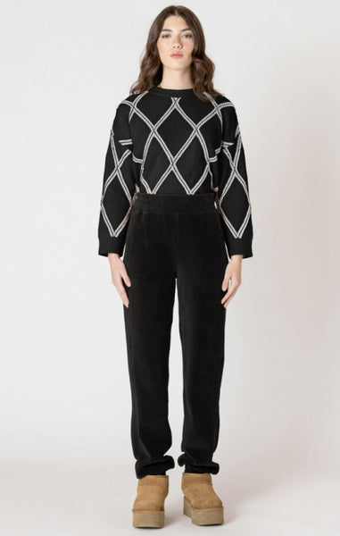 Celia Diamond Check Sweater (Black/Cream)