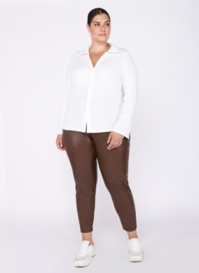 PLUS Gemma Faux Leather Legging (Rustic Brown)