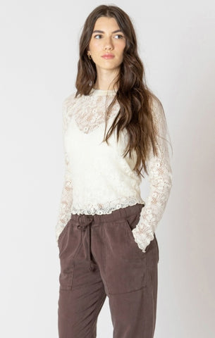 Darya Exposed Seam Lace Top