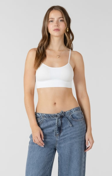 Lila Ribbed  Bralette (White)