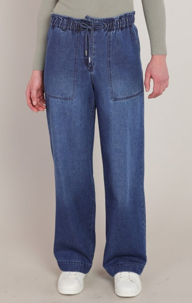 Baily Wide Leg Denim Pant (Washed Indigo)