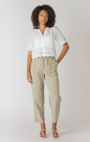 Kasie Woven Pant (Light Sage)