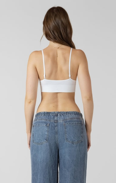 Lila Ribbed  Bralette (White)