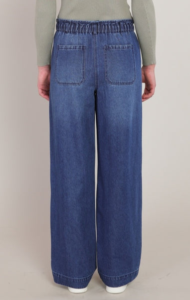 Baily Wide Leg Denim Pant (Washed Indigo)