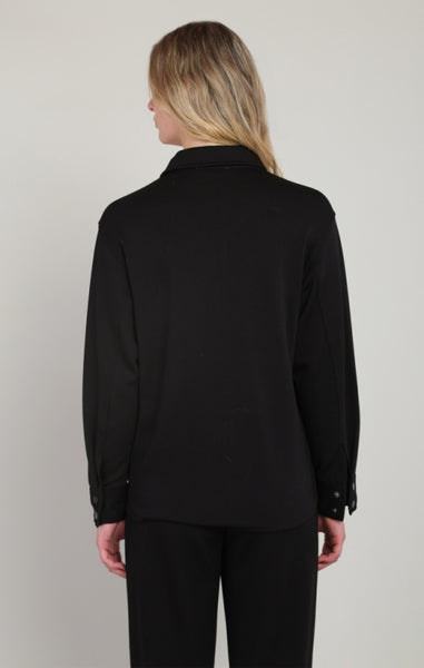 Sarah Scuba Button Down Shirt (Black)