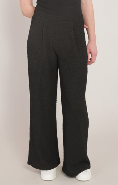 Meredith Textured Pleated Pant (Black)