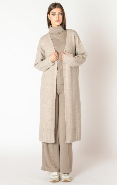 Jodi Longline Open Cardigan (Oatmeal Melange)