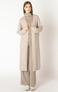 Jodi Longline Open Cardigan (Oatmeal Melange)
