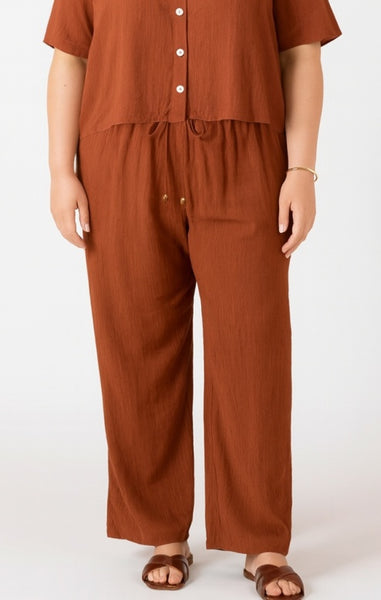 PLUS Cassidy Drawstring Pant (Burnt Sienna)