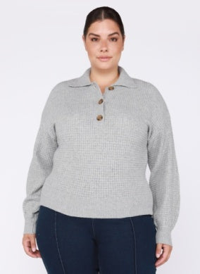 PLUS Mira Polo Front Pullover (Grey)