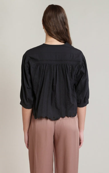Geri Embroidered Blouse (Black)