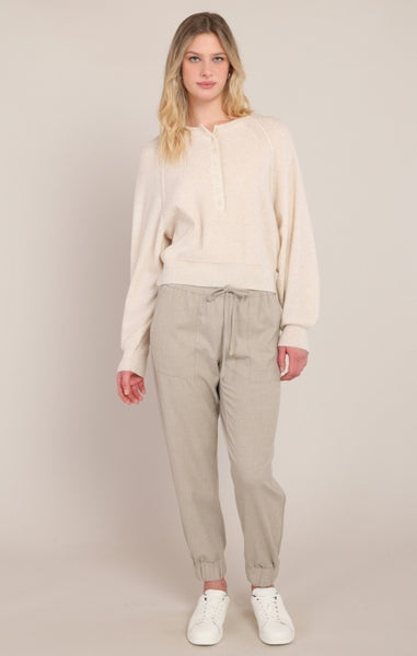 Jolie Cuffed Hem Pant (Oatmeal)