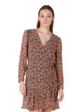 Sally Faux Wrap Dress (Saffron Floral)