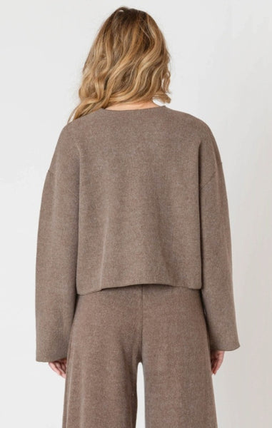 Analise Button Down Cardigan (Mocha Heather)