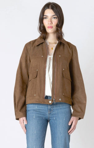 Marlise Faux Suede Jacket (Cafe)