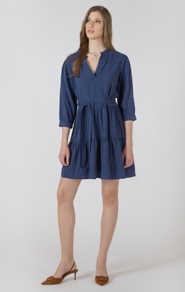 Brenda Tiered Belted Dress (Denim)