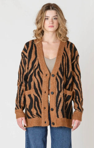 Margie Tiger Button Down Cardigan