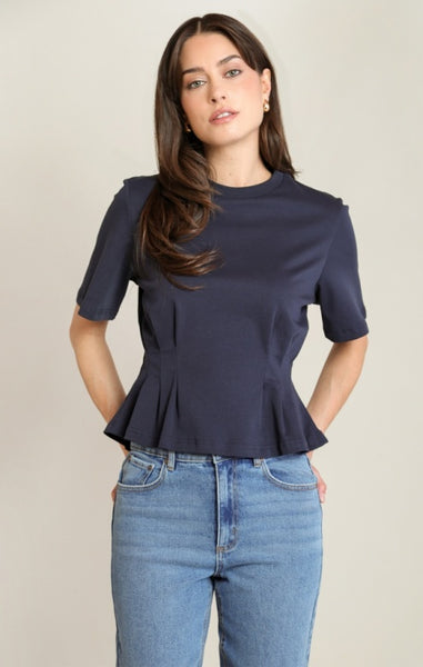 Kiba Cinched Waist Top (Blue)