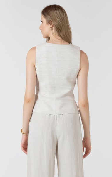 Rosalie Linen Blend Vest (Ecru)