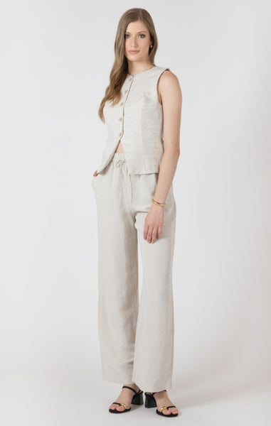 Rosalie Linen Blend Vest (Ecru)