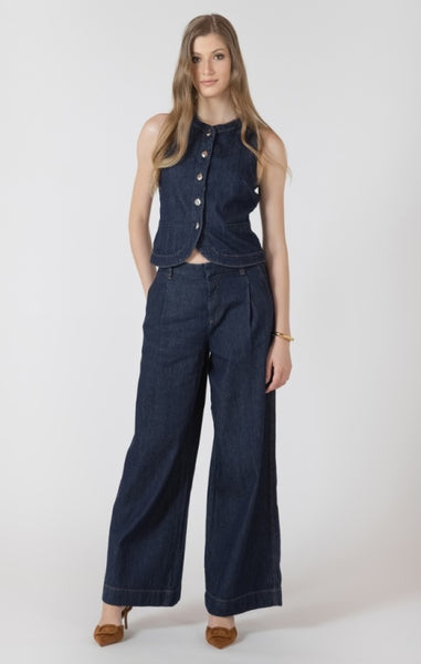 Hanna Lightweight Denim Wide Leg Pant (Eclipse Wash)