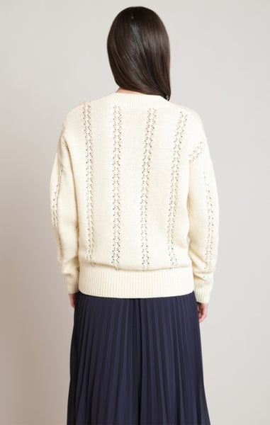 Felicia Cotton Blend Sweater (Ecru)